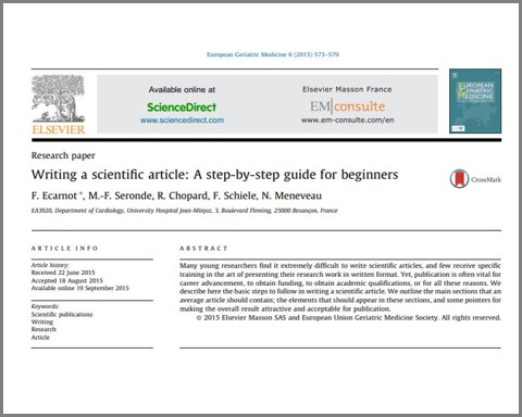 <b>1. Writing a scientific article: A step-by-step guide for beginners</b>