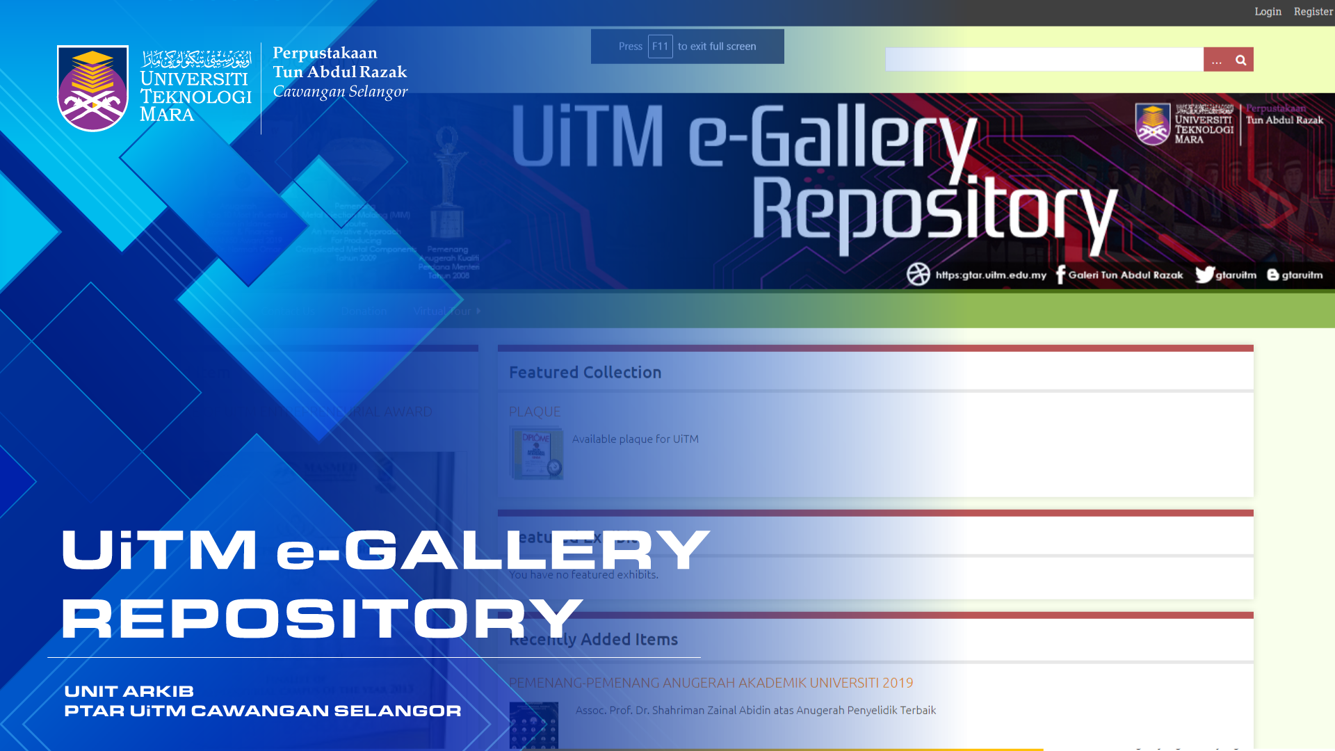 UiTM e-GALLERY REPOSITORY